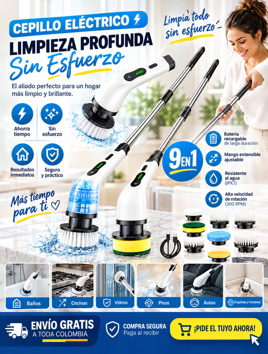 Cepillo Eléctrico de Limpieza 9 en 1