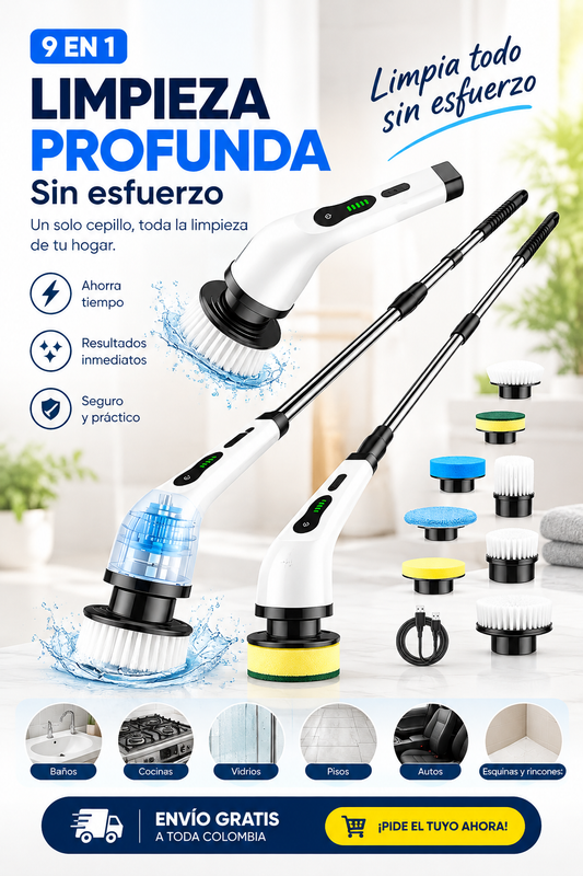 Cepillo Eléctrico de Limpieza 9 en 1